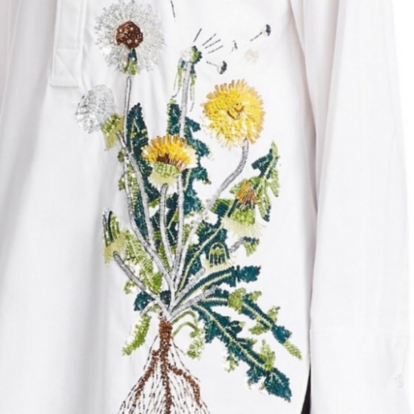 ^$1990 NEW OSCAR DE LA RENTA  DANDELION BOYFREIND RUNWAY BLOUSE US XL 14 - Picture 4 of 14
